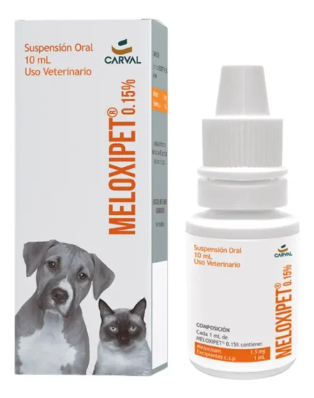 Meloxipet 0.15% Meloxicam en Gotas Orales para Perros y Gatos (10 ml) - Carval
