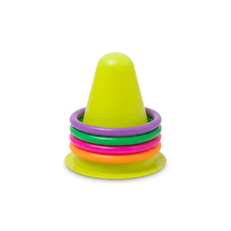 Juguete Interactivo Torre de Cono y Aros para Conejos y Cobayos – Juego de Destreza